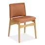 Nosh Leather Dining Chair - Natural Oak and Lucia Tan