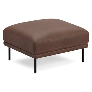 Olsen 32.5" Leather Ottoman - Charme Chocolat