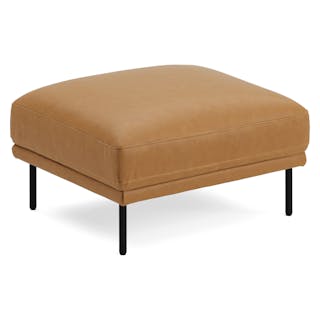 Olsen 32.5" Leather Ottoman - Charme Tan