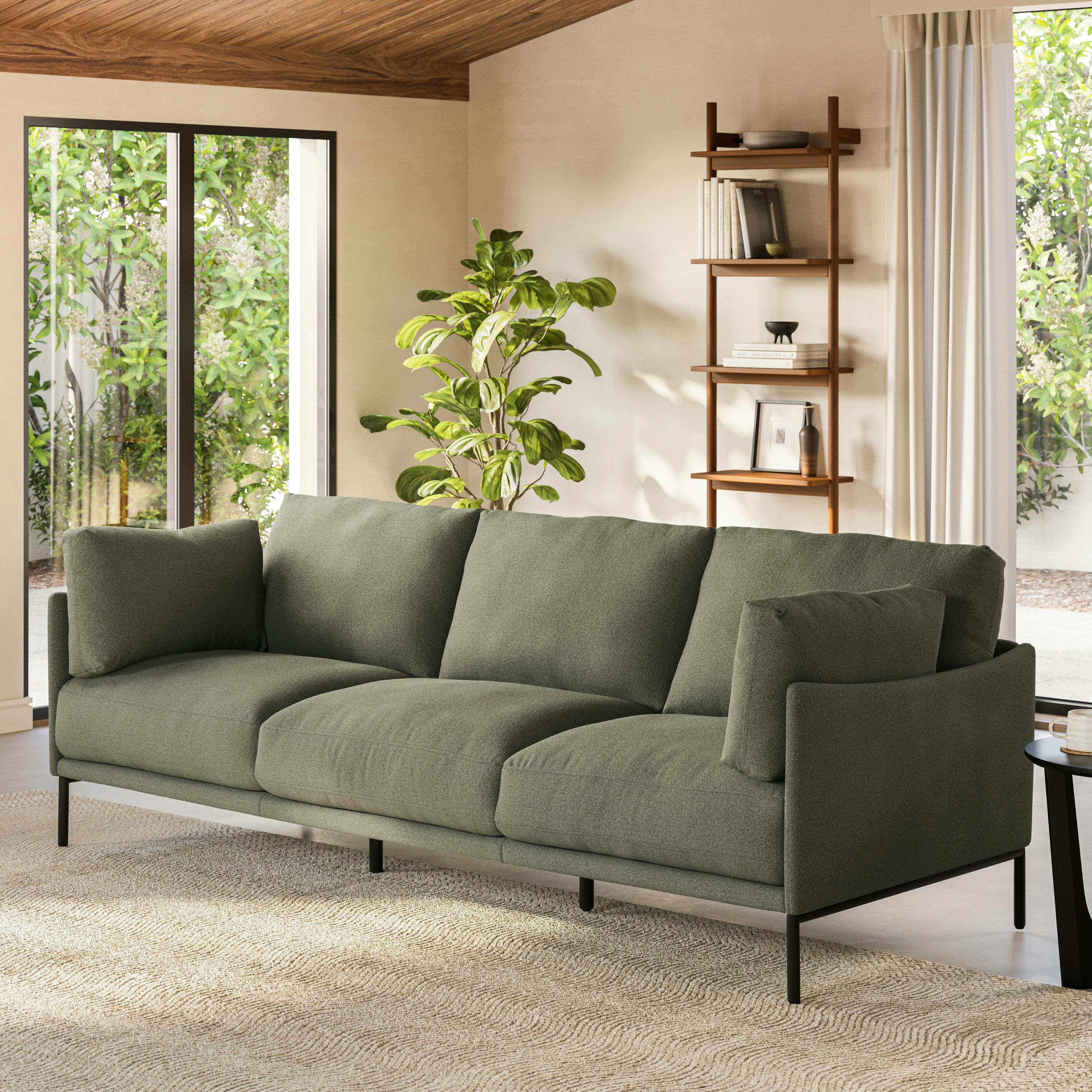 Olsen Ratine Vine Green Sofa | Article