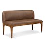 Rosin 53" Leather Armless Banquette - Smoked Oak and Lucia Brown