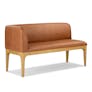 Rosin 56.75" Leather Left Corner Banquette - Natural Oak and Lucia Tan
