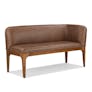 Rosin 56.75" Leather Right Corner Banquette - Smoked Oak and Lucia Brown