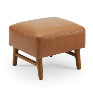 Waltham 22" Leather Ottoman - Salerno Tan