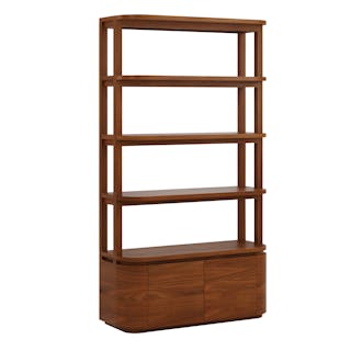 Maren 42" Shelving Unit with Storage - Walnut