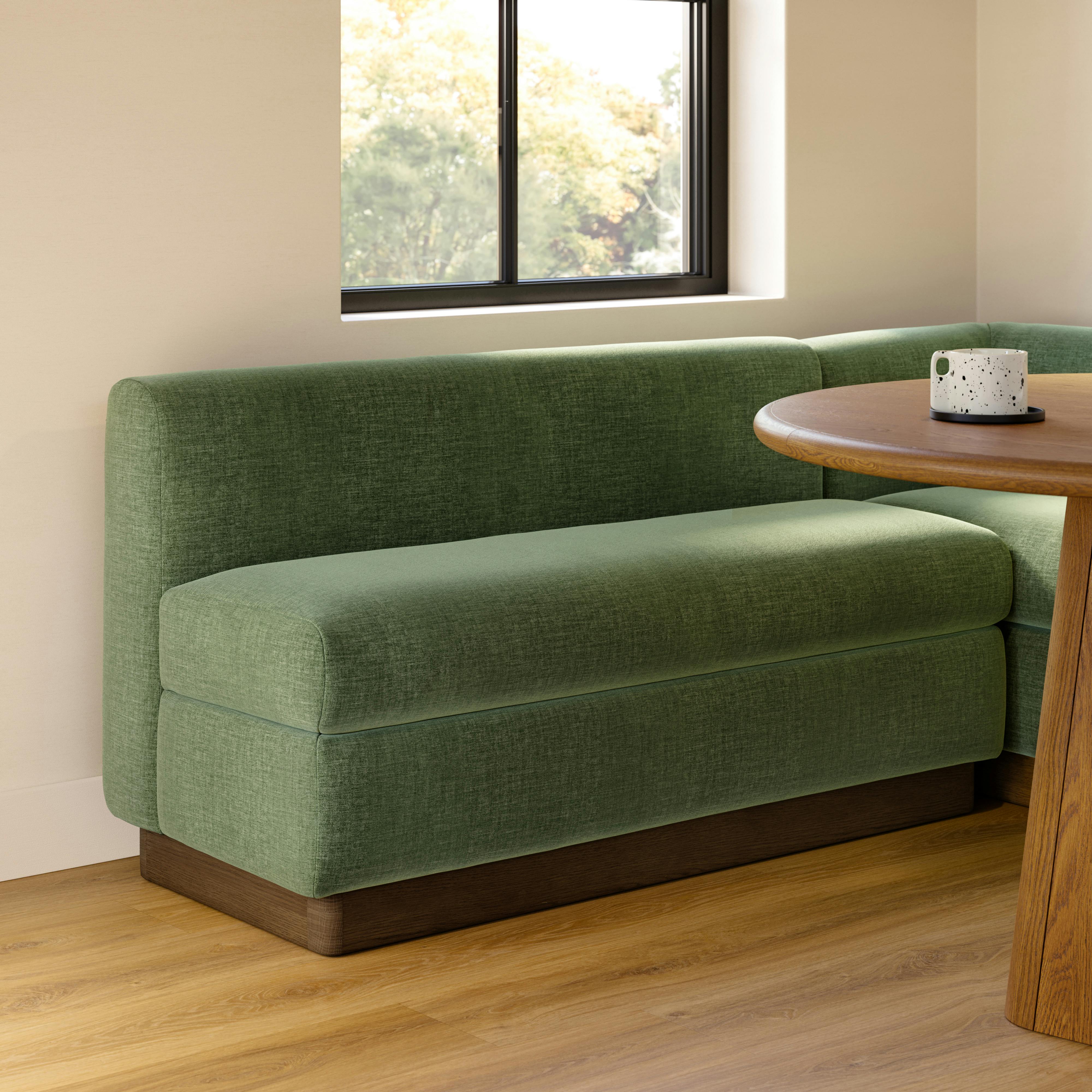 Malmo Smoked Oak and Valor Green Armless Banquette | Article