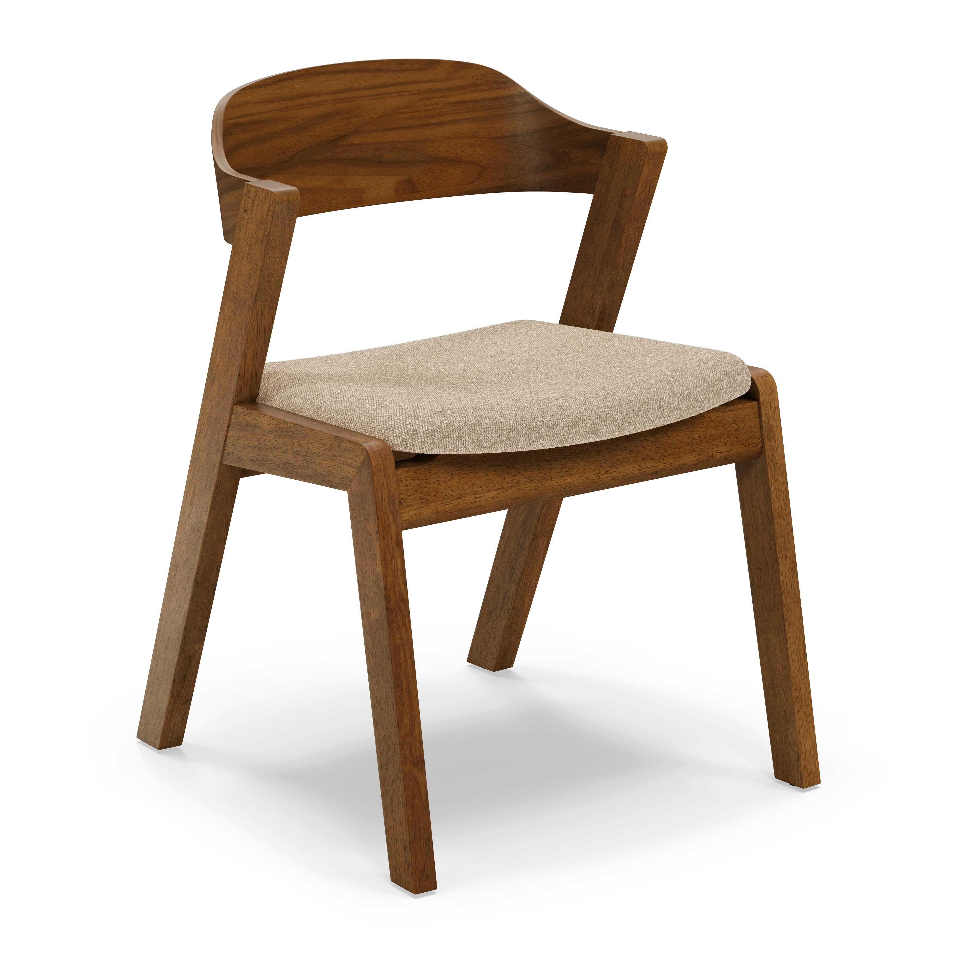 Meja Green Fabric + Walnut Wood Dining Chair | Article