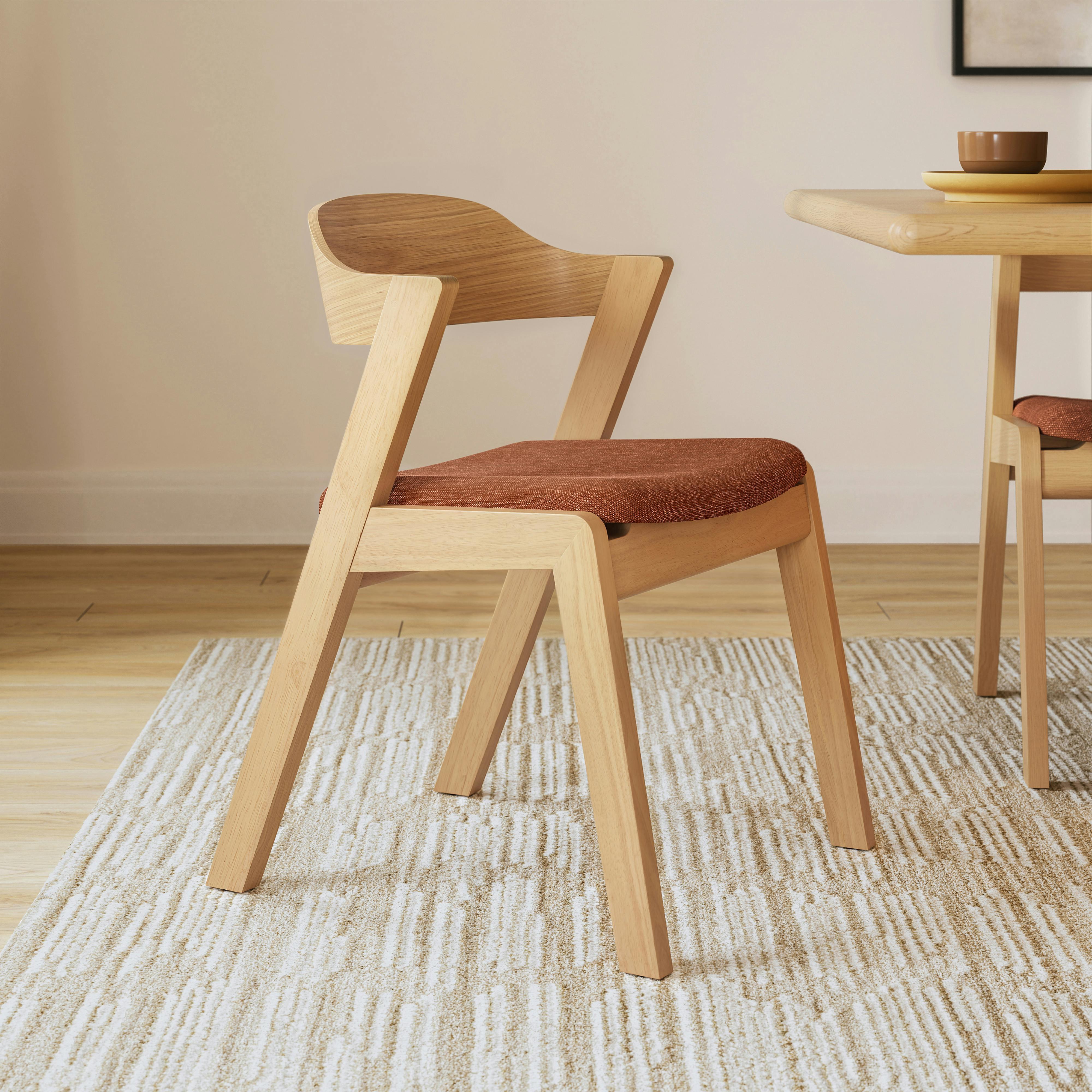 Meja Hestia Caramel + White Oak Wood Dining Chair | Article