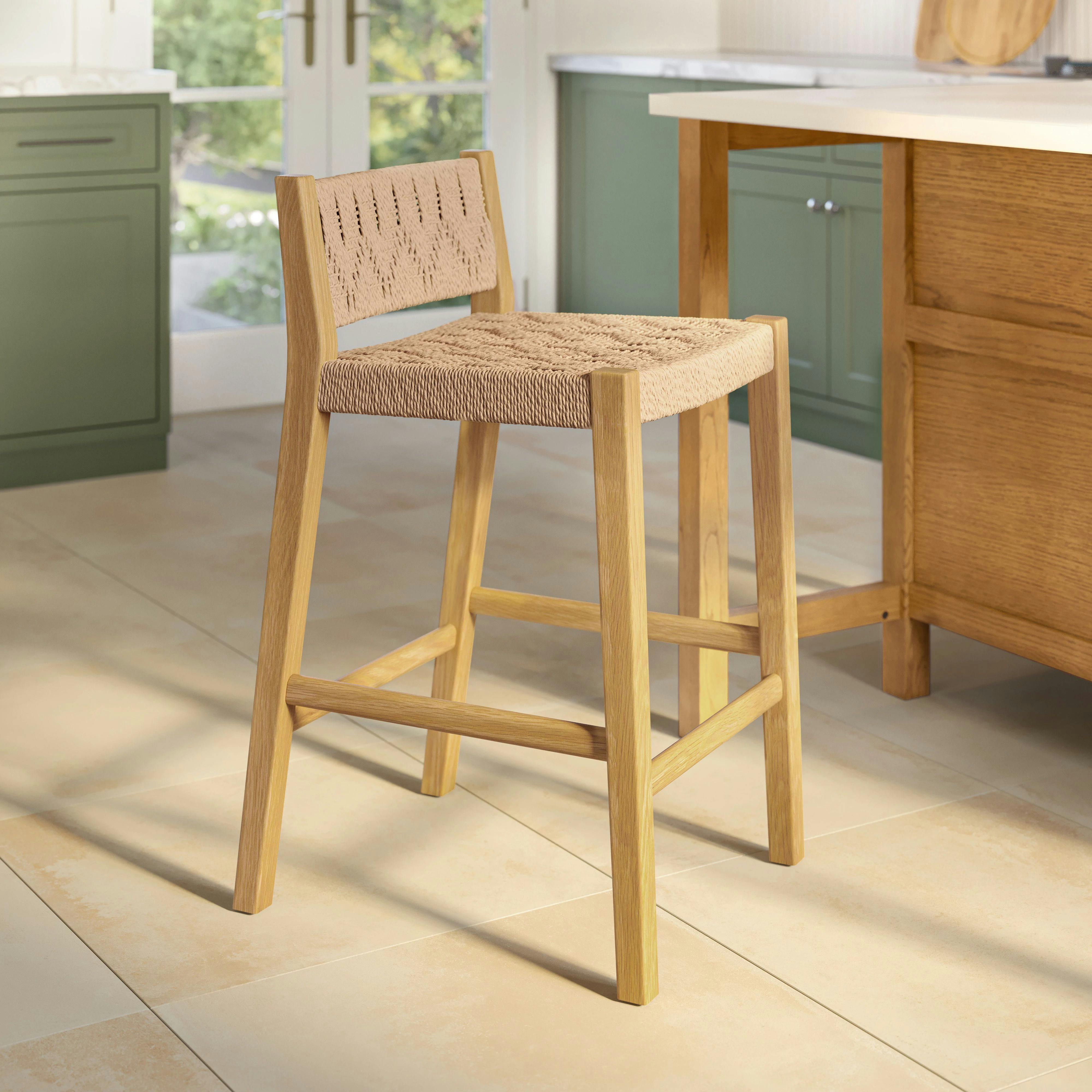 Tilli Natural Oak & Danish Cord Counter Stool | Article