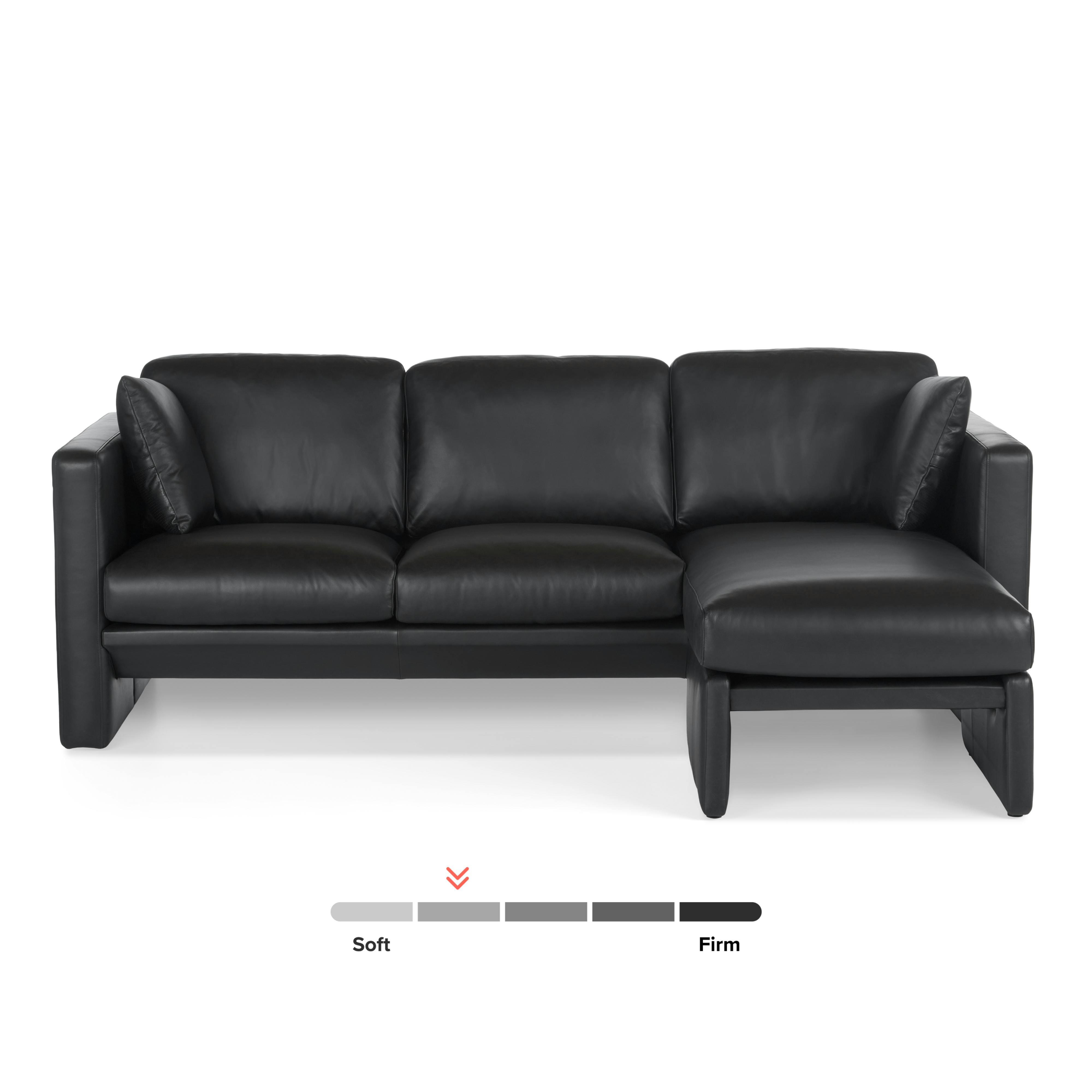 Roxwell Emilia Black Leather Reversible Sectional | Article