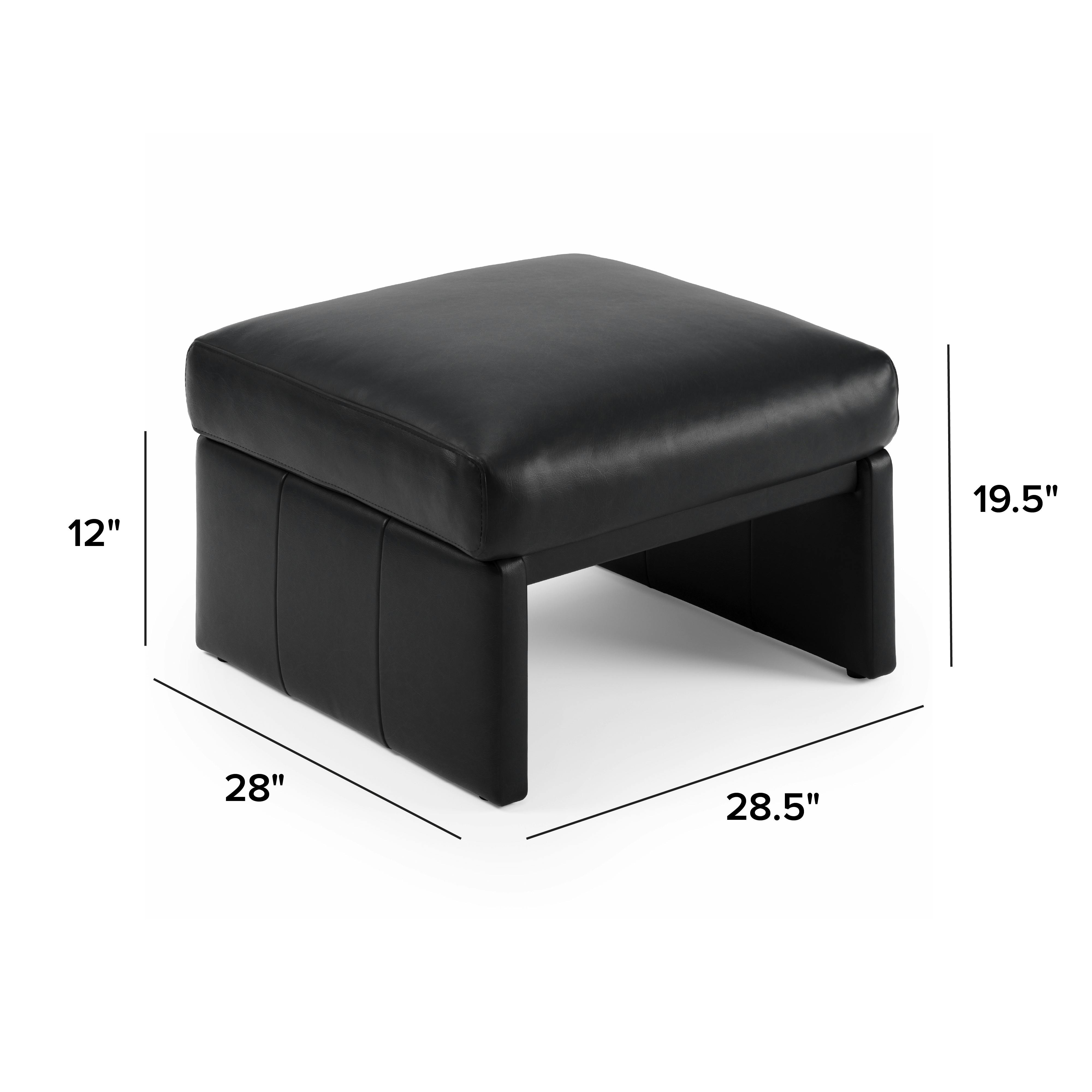 Roxwell Emilia Black Leather Ottoman | Article