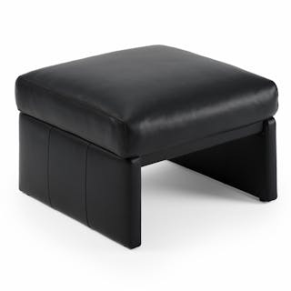 Roxwell 28.5" Leather Ottoman - Emilia Black