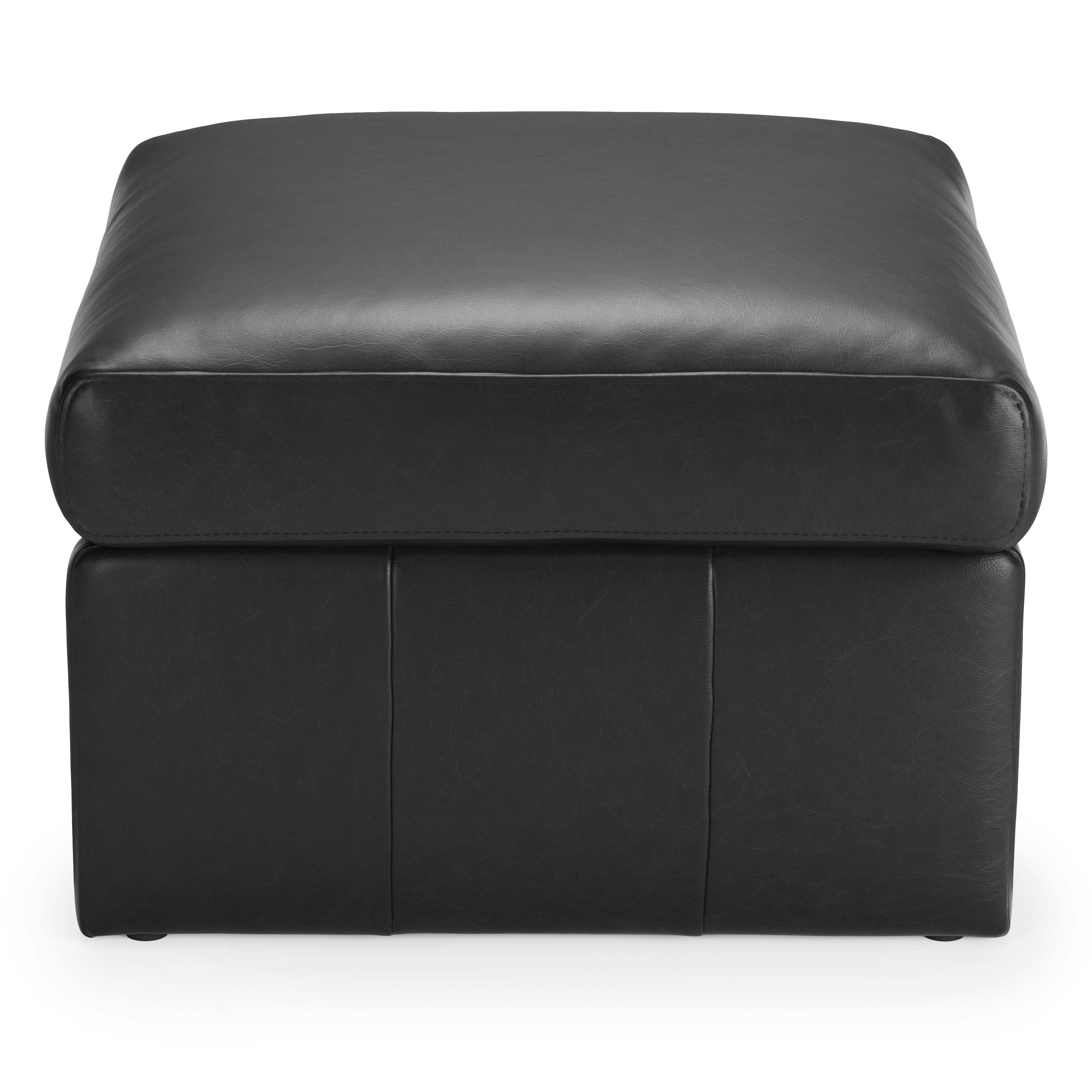 Roxwell Emilia Black Leather Ottoman | Article