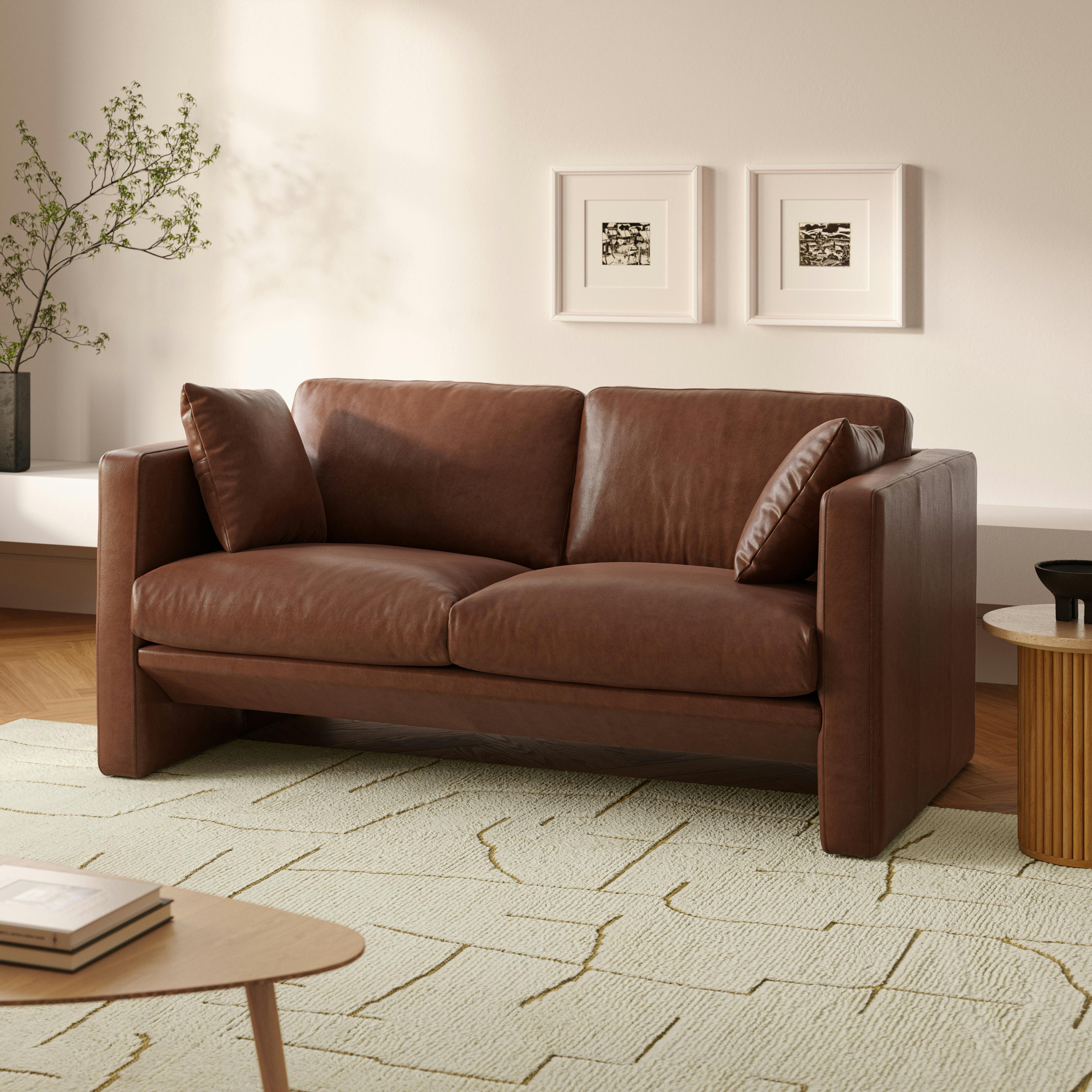 Roxwell Taos Brown Leather Loveseat | Article
