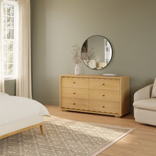Boe Natural Oak 6-Drawer Double Dresser | Article Boe Natural Oak 6-Drawer Double Dresser | Article