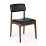 Vila Leather Dining Chair - Walnut and Black Leather