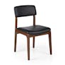 Vila Leather Dining Chair - Walnut and Black Leather