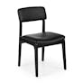 Vila Leather Dining Chair - Black and Black Leather