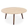Mara 31.5" Travertine Coffee Table - Walnut