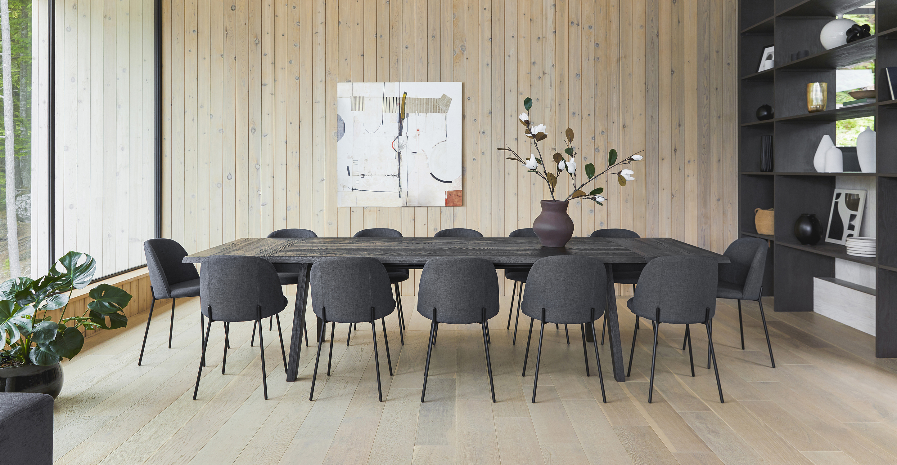 Rustic Smoke Oak Extendable Wood Dining Table For 8 People Madera Article