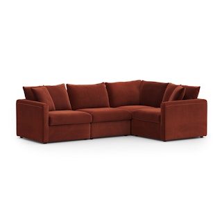 Lenae 106.25" Velvet Modular L-Shape Sectional - Hale Rust