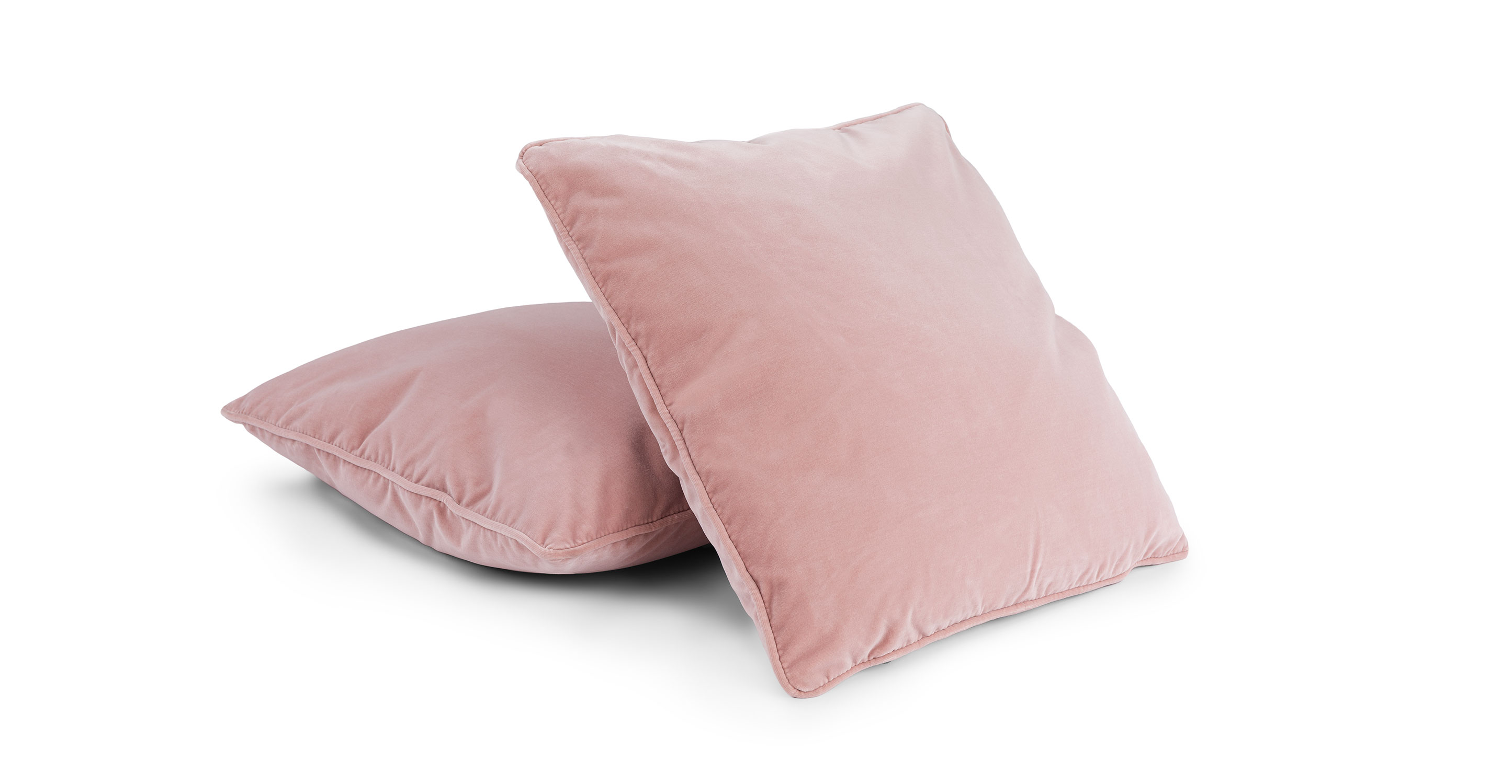 Blush Pink Lucca Velvet Throw Pillow Set (x2)