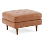 Sven 30" Tufted Leather Ottoman - Salerno Tan