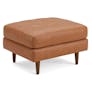 Sven 30" Tufted Leather Ottoman - Salerno Tan
