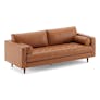 Sven 88" Tufted Leather Sofa - Salerno Tan