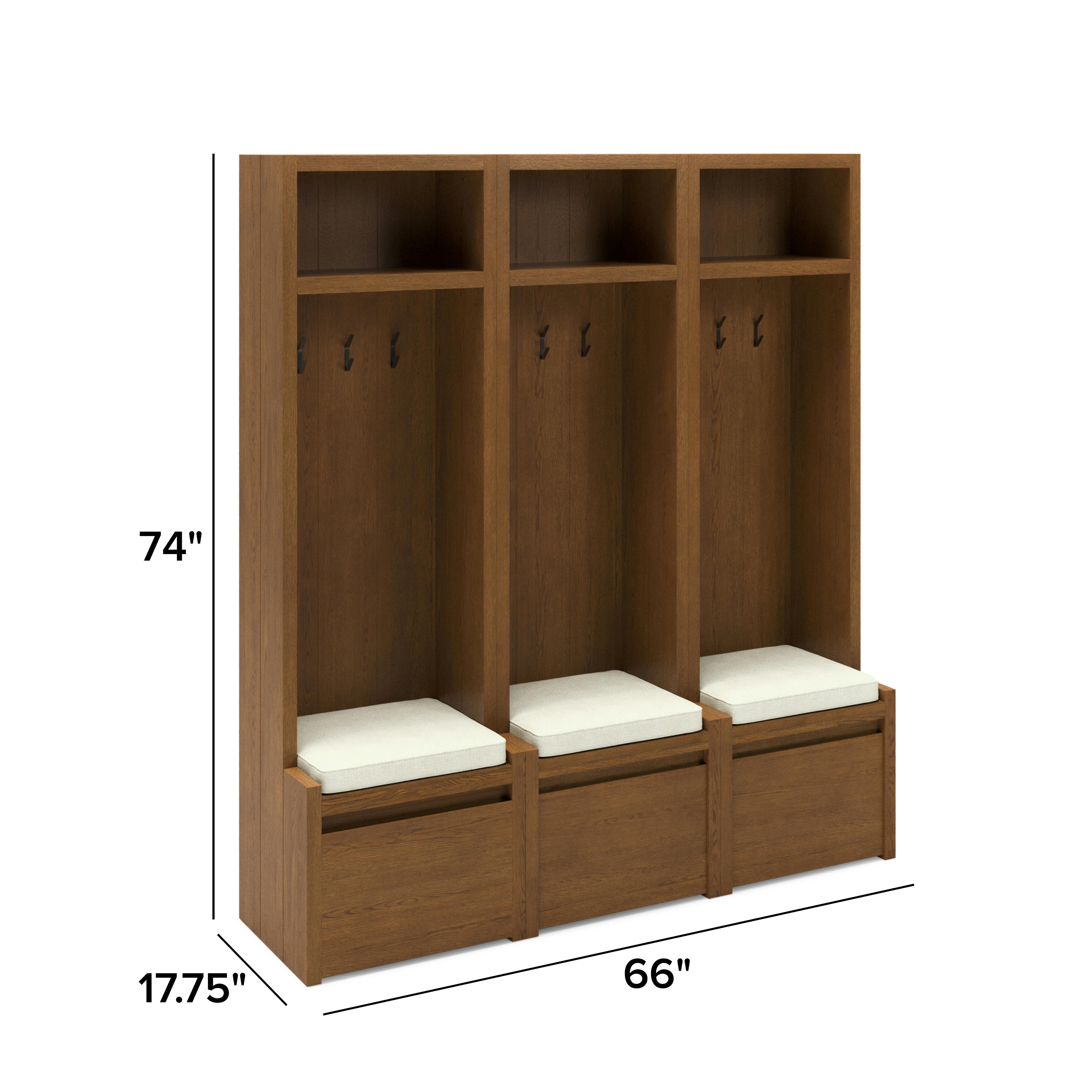 Set of Three Smoked Oak and Taupe Chenille 22