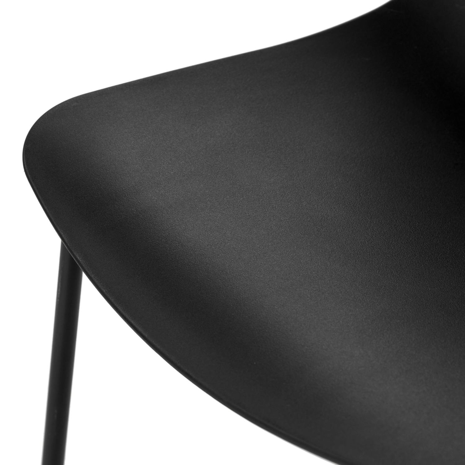 Pure Black Polypropylene Armless Dining Chair | Svelti | Article