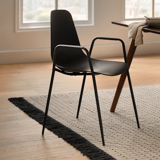Svelti Pure Black Stackable Dining Armchair