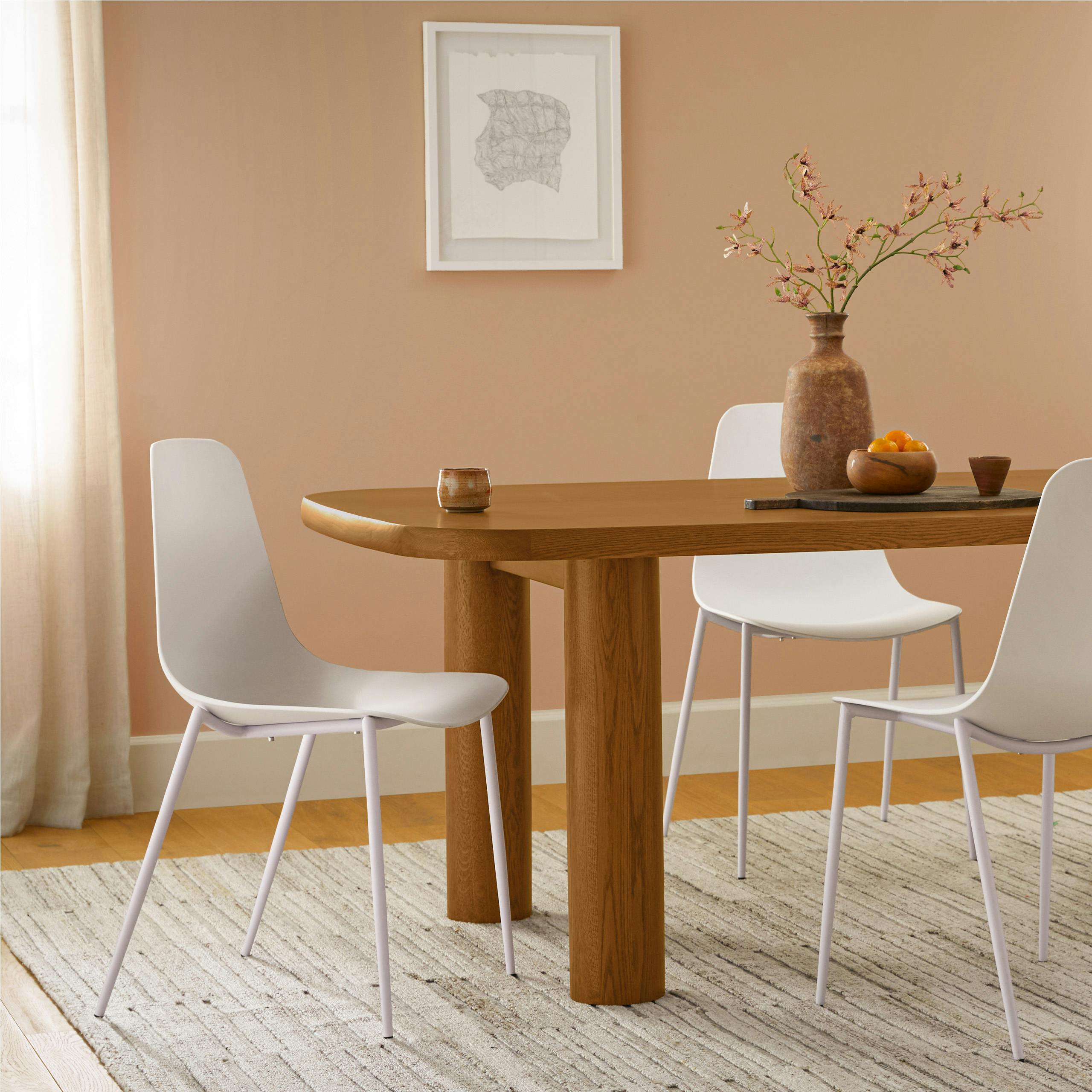 Pure White Polypropylene Armless Dining Chair | Svelti | Article
