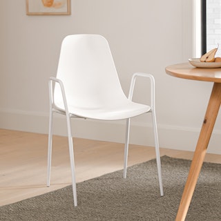 Svelti Pure White Stackable Dining Armchair