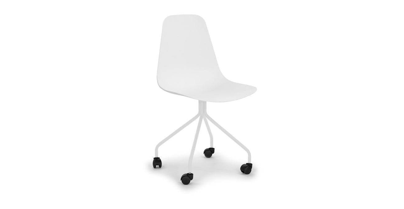 Svelti Pure White Four Leg Office Chair