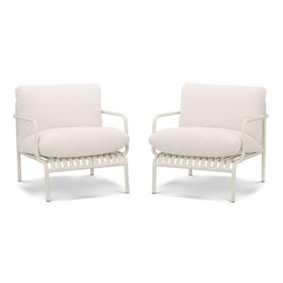 Sarek 31.5" Outdoor Lounge Chair Set - Sunbrella® Linen