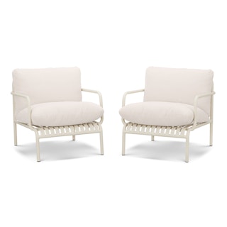 Sarek 31.5" Outdoor Lounge Chair Set - Sunbrella® Linen