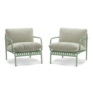 Sarek 31.5" Outdoor Lounge Chair Set - Sunbrella® Mint