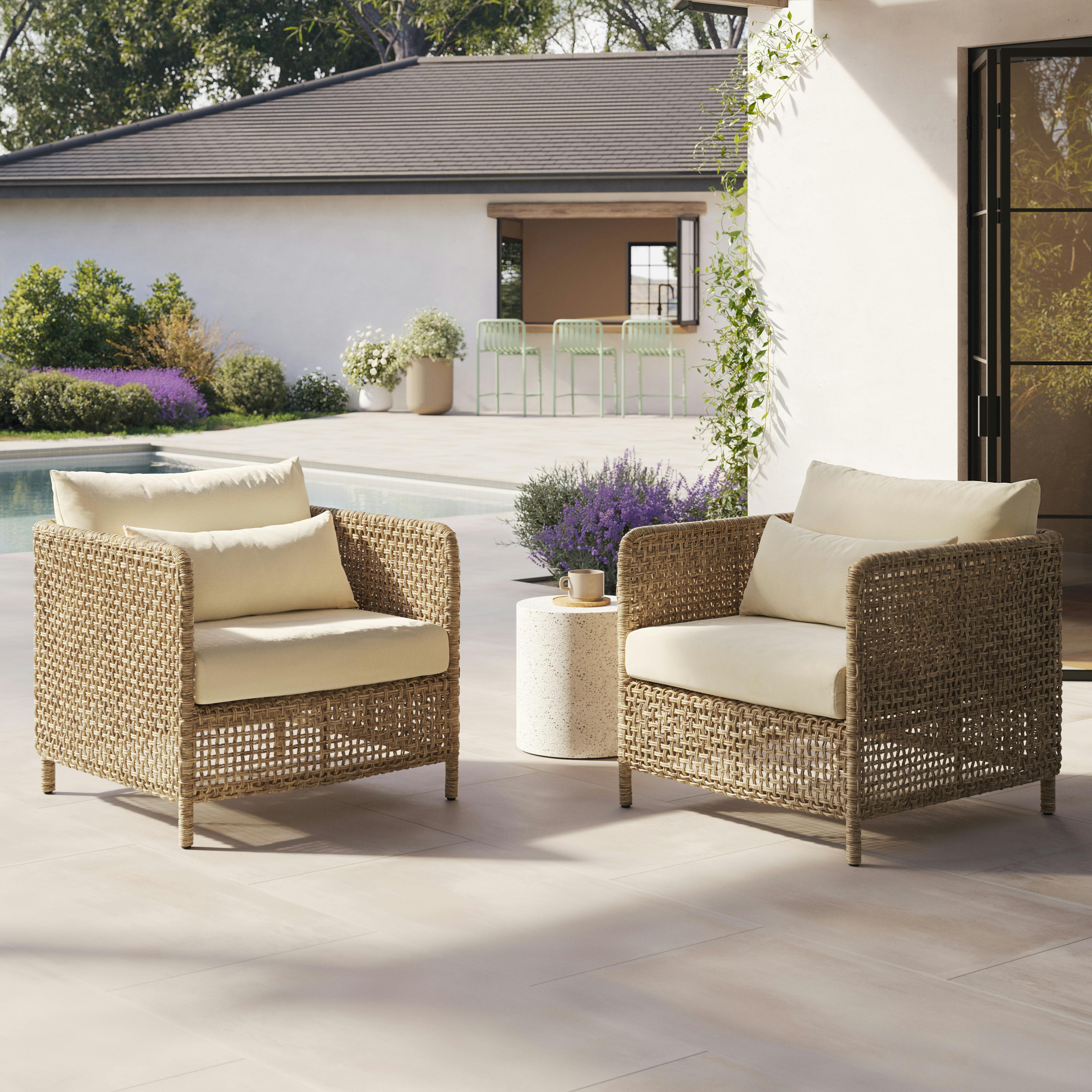 Set of Two Robbi Dravite Ivory Lounge Chairs | Article