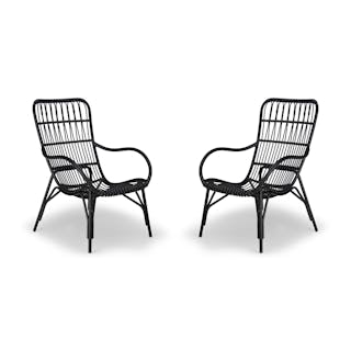 Medan 25" Outdoor Lounge Chair Set - Graphite