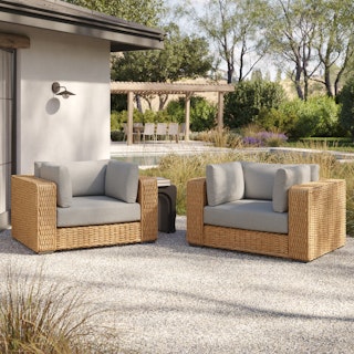 Capra 46" Outdoor Lounge Chair Set - Beach Sand