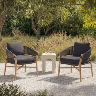 Makali 27" Outdoor Lounge Chair Set - Slate Gray