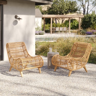 Calova 28" Outdoor Lounge Chair Set - Resin Wicker