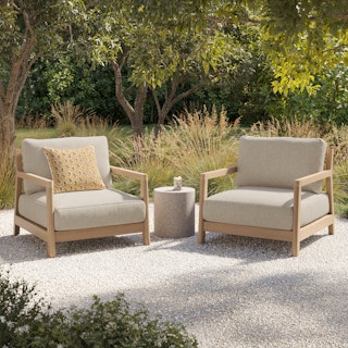Elise 34" Outdoor Lounge Chair Set - Basket Beige
