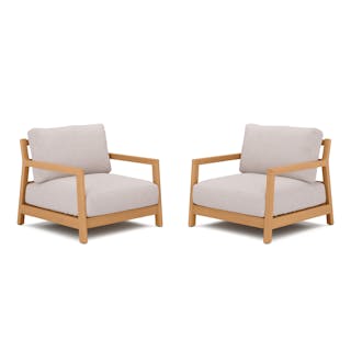 Elise 34" Outdoor Lounge Chair Set - Basket Beige