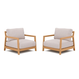 Elise 34" Outdoor Lounge Chair Set - Basket Beige
