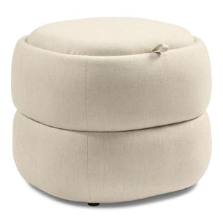 Tivvi 20" Square Storage Ottoman - Natural Oak and Sand Ivory