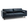 Sven 88" Tufted Leather Sofa - Oxford Blue