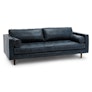 Sven 88" Tufted Leather Sofa - Oxford Blue