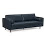 Sven 88" Tufted Leather Sofa - Oxford Blue